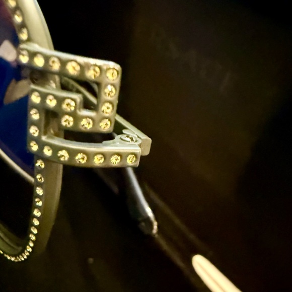 VERSACE Olive Green Studded Aviator Sunglasses - Picture 8 of 11